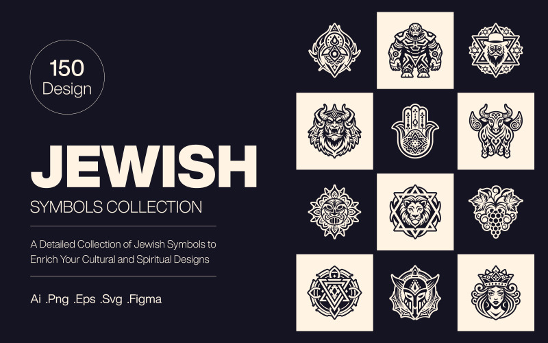 Jewish Symbols Collection Icon Set