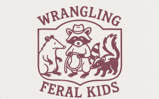 Wrangling Feral Kids PNG, Raccoon Feral Shirt, Funny Mom Quote, Feral Raccoon PNG, Trash Panda