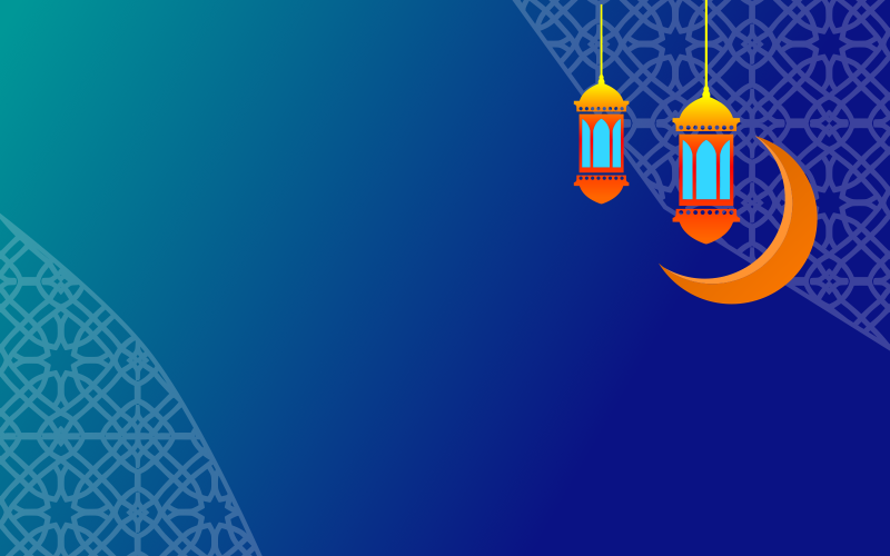 Creative Blue Gradient Islamic Luxury Background