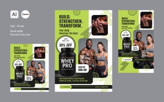 Gym and Bodybuilding Flyer and Social Media Template