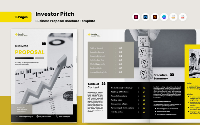 Investor Pitch Business Proposal Magazine Template
