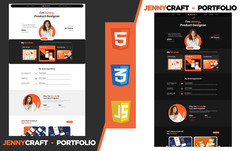 JennyCraft – Clean and Creative Portfolio HTML Template Website Template