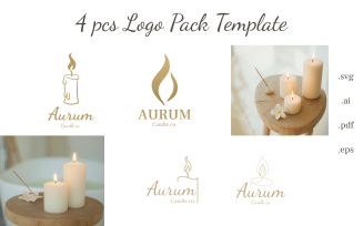 Aurum – Logo Pack Template for brands of candles and candle shops