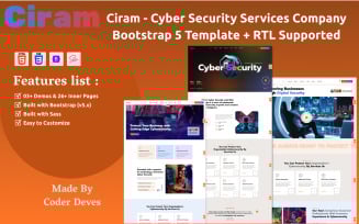 Ciram - Cyber Security Services Company Bootstrap 5 Template + RTL Supported