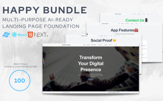 Happy Bundle - AI-Ready Next.js 15 / React 19 Landing Page Starter with Tailwind CSS