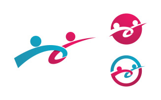 Human care adoption group network and social logo design v.10