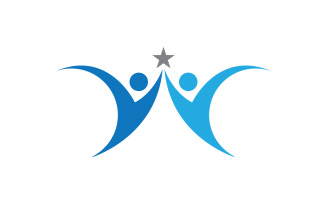 Human care adoption group network and social logo design v.17