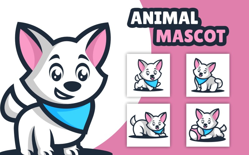 5 Cute Mascot Animal Logo Design Logo Template