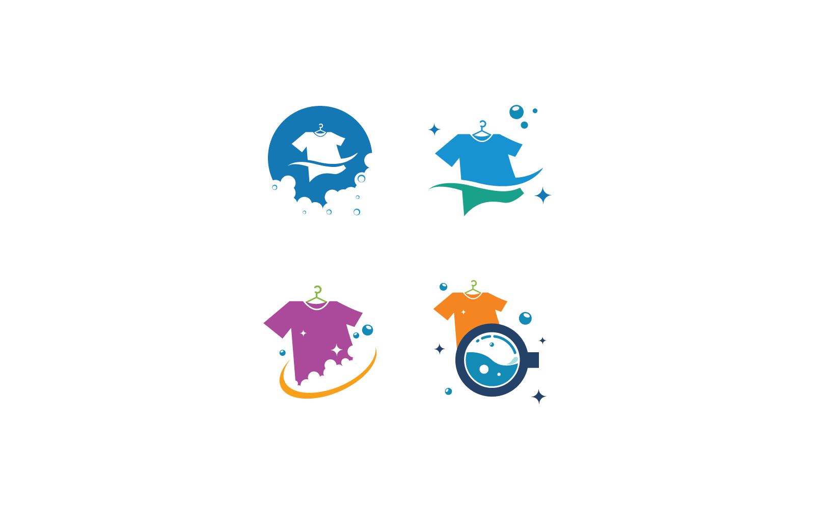 Szablon projektu logo pralni ilustracja wektorowa