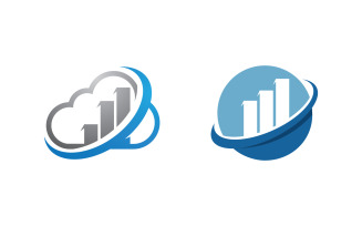 Business growth Finance concept logo illustration design v.19