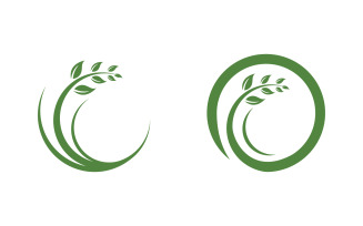 Healthy life eco tree leaf concept logo design template v.11