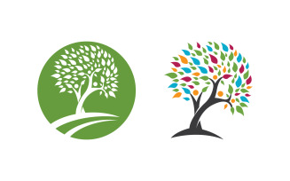 Healthy life eco tree leaf concept logo design template v.7