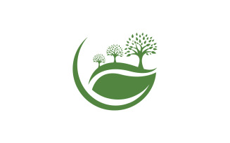 Healthy life eco tree leaf concept logo design template v.9
