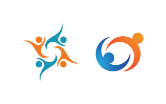 Human care adoption group network and social logo design v.18
