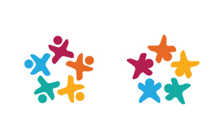 Human care adoption group network and social logo design v.30