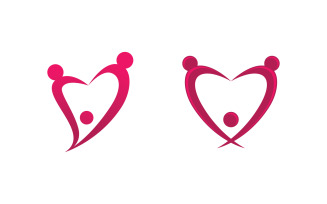 Human care adoption group network and social logo design v.31