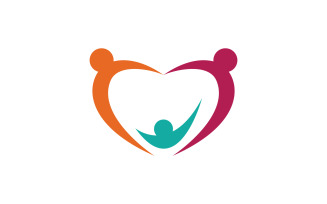 Human care adoption group network and social logo design v.32