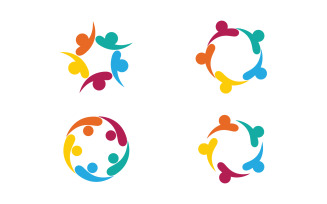 Human care adoption group network and social logo design v.33