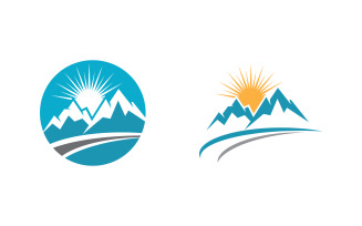 Mountain Hill icon Logo illustration design Template v.5