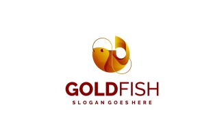 Gradient Modern Gold Fish Logo Design