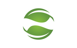 Healthy life eco tree leaf concept logo design template v.4