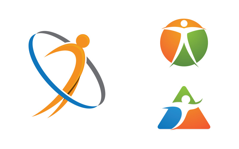 Healthy life Human fit sport logo sign illustration v.10 Logo Template