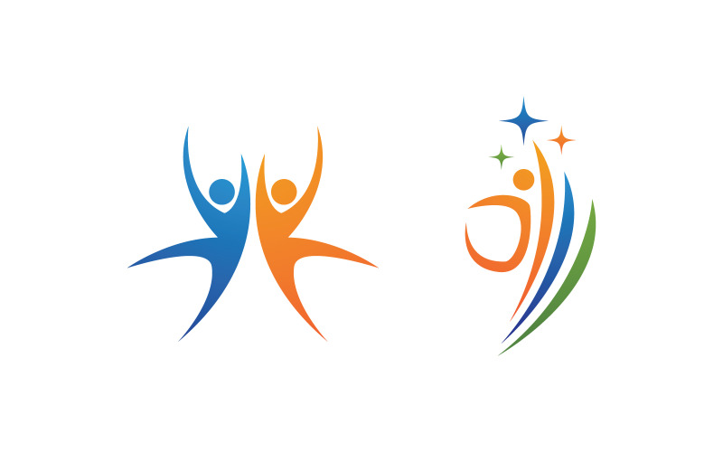 Healthy life Human fit sport logo sign illustration v.12 Logo Template