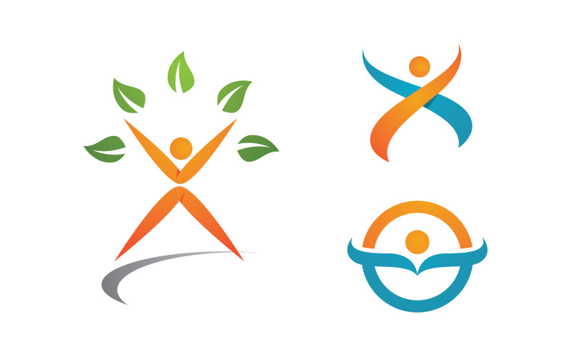 Healthy life Human fit sport logo sign illustration v.13 Logo Template