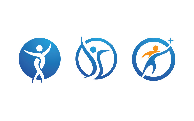 Healthy life Human fit sport logo sign illustration v.14 Logo Template