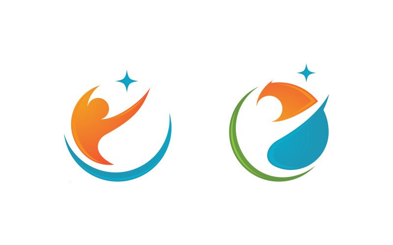 Healthy life Human fit sport logo sign illustration v.19 Logo Template