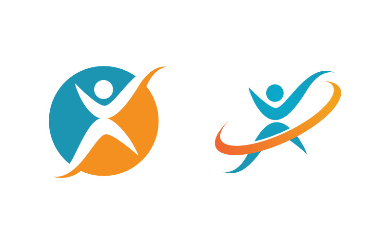 Healthy life Human fit sport logo sign illustration v.24 Logo Template
