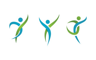 Healthy life Human fit sport logo sign illustration v.25