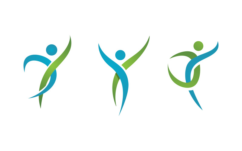 Healthy life Human fit sport logo sign illustration v.25 Logo Template