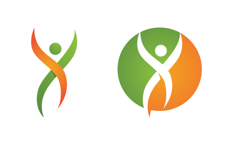 Healthy life Human fit sport logo sign illustration v.29 Logo Template