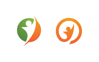 Healthy life Human fit sport logo sign illustration v.2