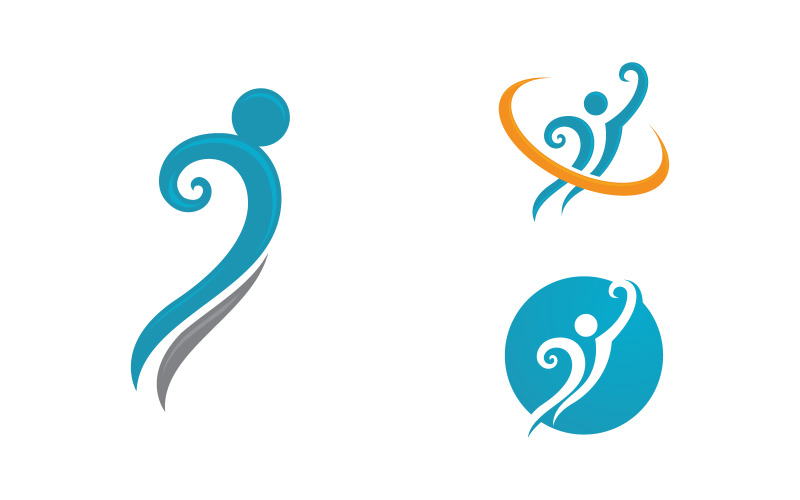 Healthy life Human fit sport logo sign illustration v.34 Logo Template
