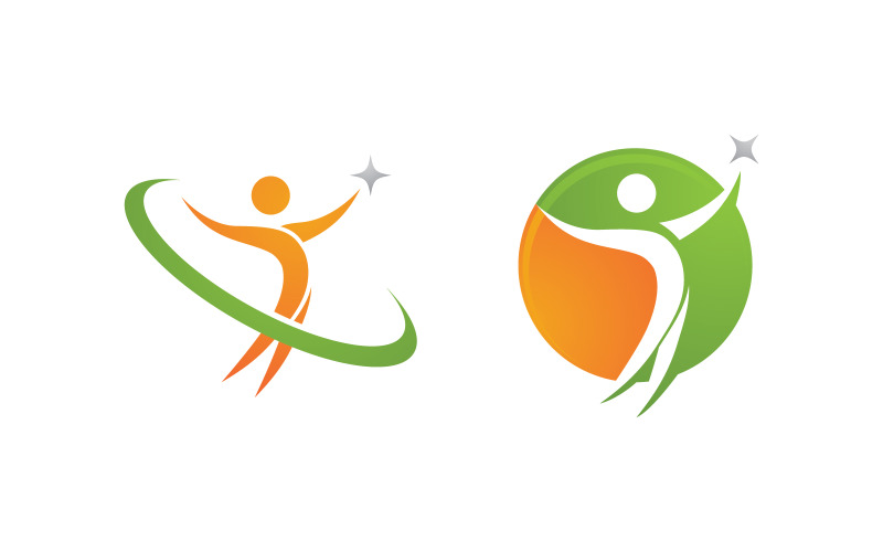 Healthy life Human fit sport logo sign illustration v.35 Logo Template