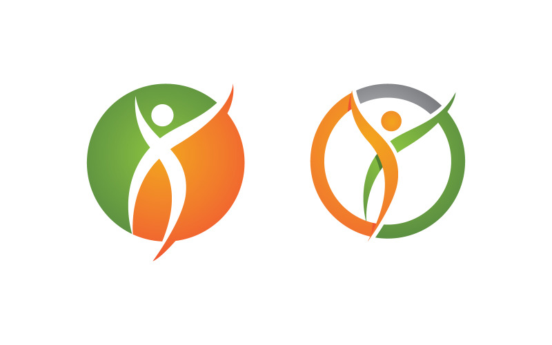 Healthy life Human fit sport logo sign illustration v.36 Logo Template