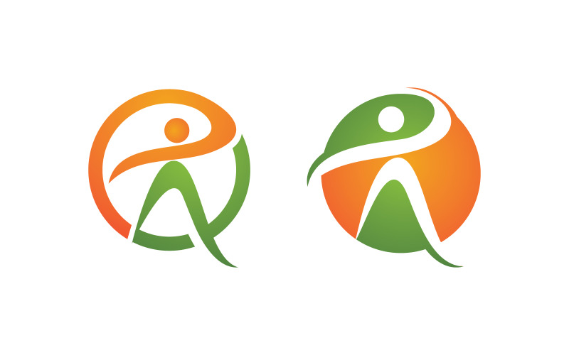 Healthy life Human fit sport logo sign illustration v.37 Logo Template