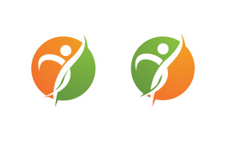 Healthy life Human fit sport logo sign illustration v.41