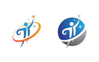 Healthy life Human fit sport logo sign illustration v.42