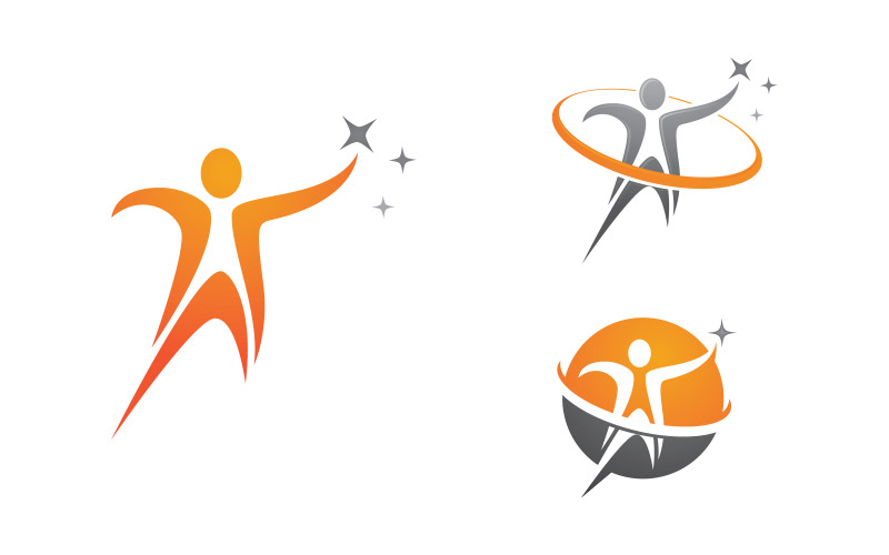 Healthy life Human fit sport logo sign illustration v.43 Logo Template