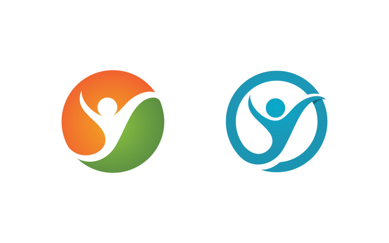 Healthy life Human fit sport logo sign illustration v.44 Logo Template