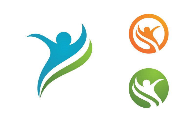 Healthy life Human fit sport logo sign illustration v.46 Logo Template