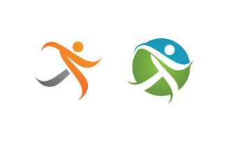Healthy life Human fit sport logo sign illustration v.47