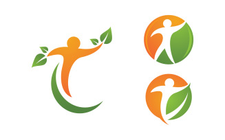 Healthy life Human fit sport logo sign illustration v.48