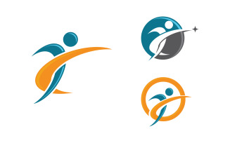 Healthy life Human fit sport logo sign illustration v.50