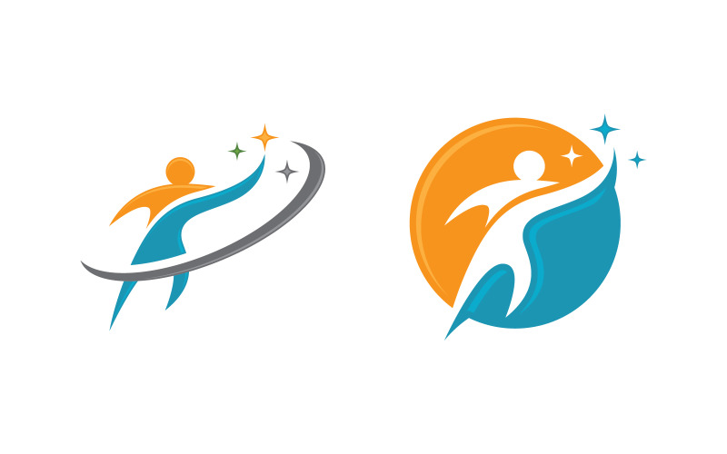 Healthy life Human fit sport logo sign illustration v.55 Logo Template