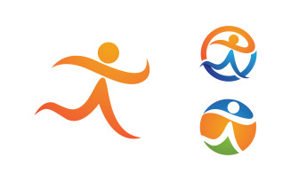 Healthy life Human fit sport logo sign illustration v.57
