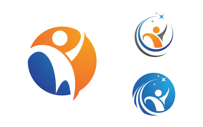 Healthy life Human fit sport logo sign illustration v.5 Logo Template